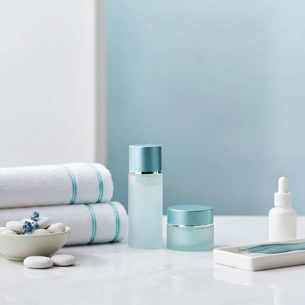 Clean clinical editorial style, reassuring premium mood, soft