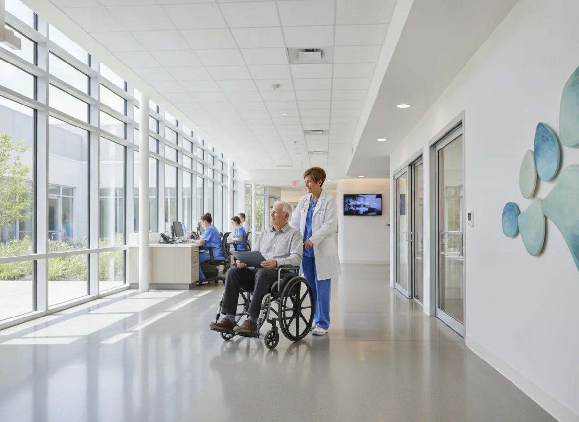 real photo of a healthcare professional assisting a