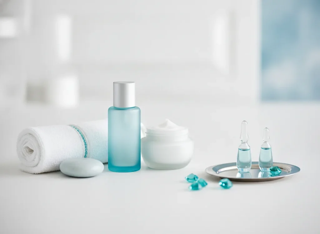 Clean clinical editorial style, reassuring premium mood, soft